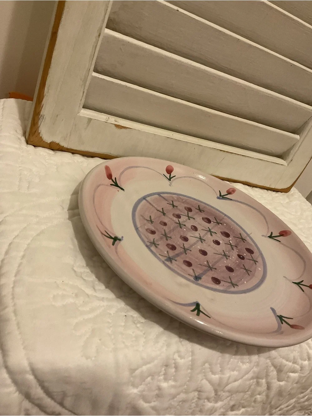 Hand-Painted Pottery Plate 9 inch